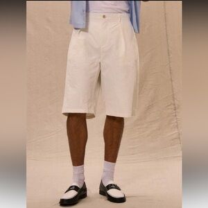 SHEIN White Flat Front Shorts